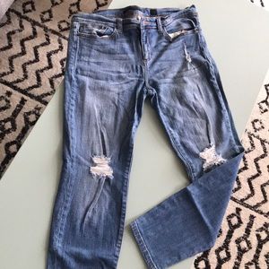 Black label distressed denim